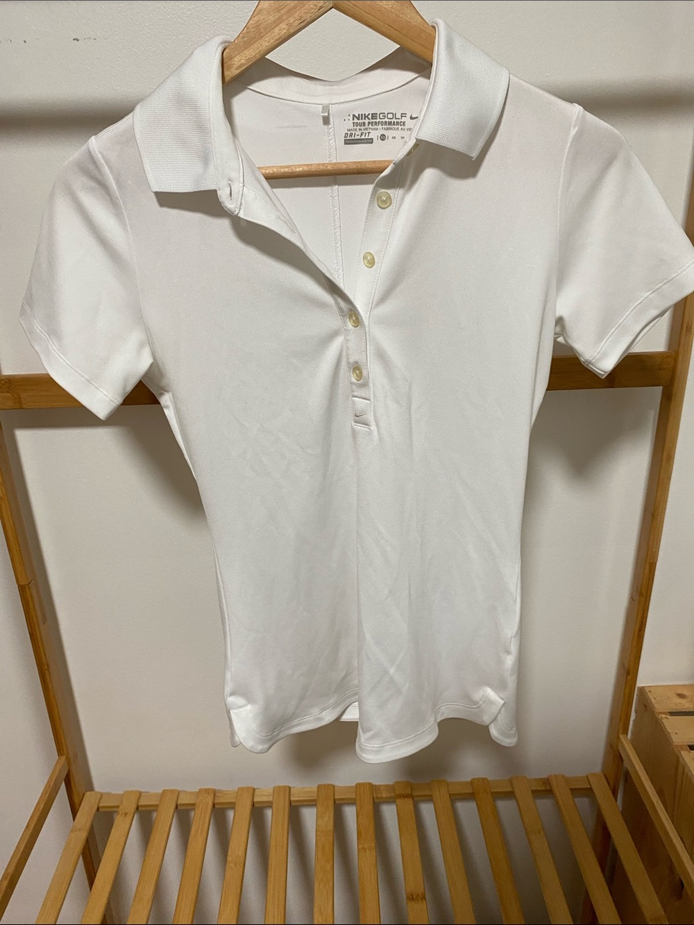 Nike Kids White Polo Shirt with Button Placket
